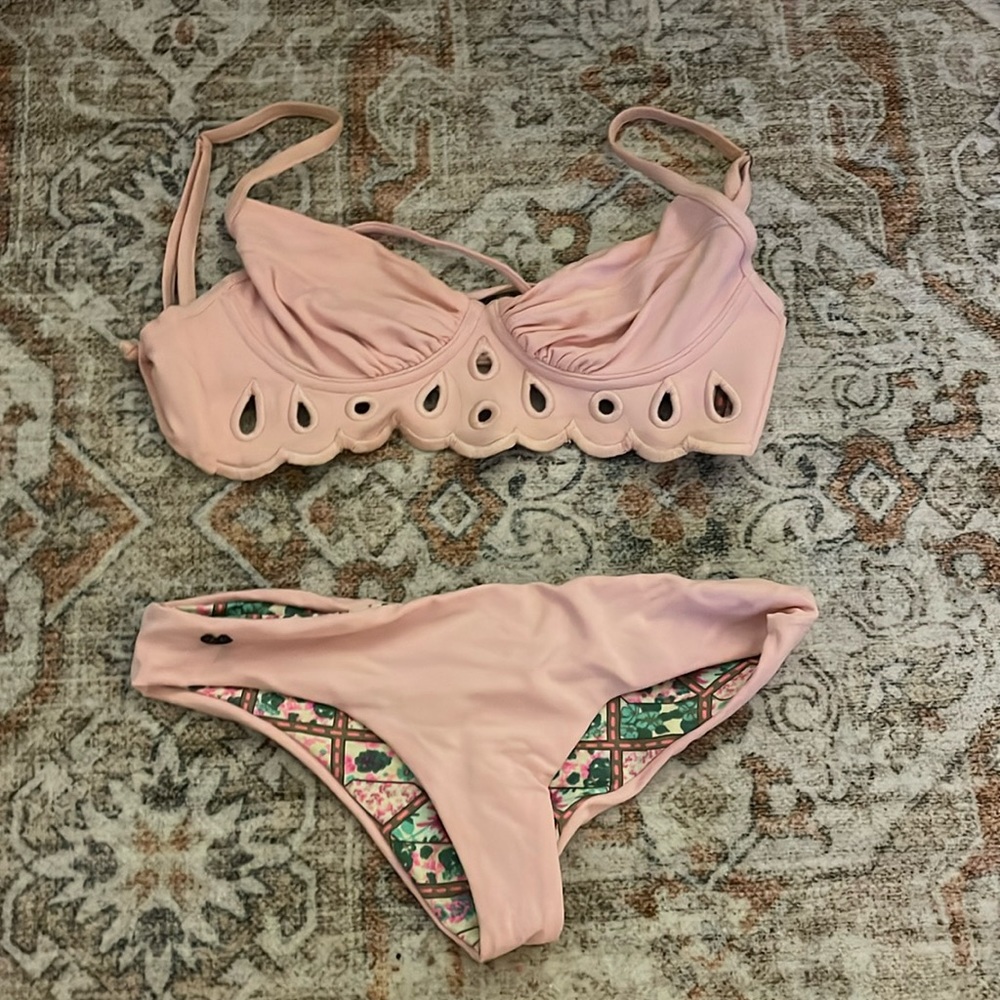 Maaji Light Pink Scalloped Bikini Set